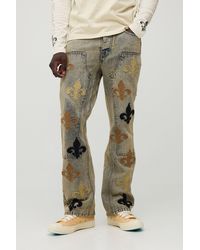 BoohooMAN - Fleur De Lis Applique Carpenter Jeans - Lyst
