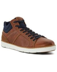 Dune - Southern Perforated High-top Trainers Leather - Lyst