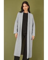 Yumi' - Knitted Maxi Cardigan With Pockets - Lyst