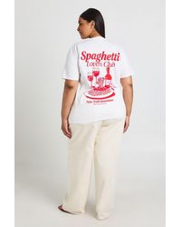 Boohoo - Plus Spaghetti Club Printed T Shirt - Lyst