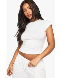 Boohoo - Super Soft Cap Sleeve Fitted T-Shirt - Lyst