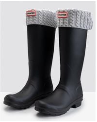HUNTER - Recycled Mini Cable Tall Boot Sock - Lyst