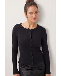 Happiness İstanbul - Slim Fit Ribbed Knit Cardigan - Lyst