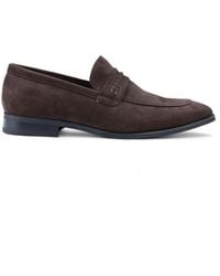 Infinity Leather - Suede Moccasin Loafers Smart Slip-On Shoes Faux Leather - Lyst