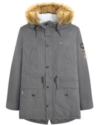 Lambretta - Sherpa Lined Parka (Iron) - Lyst