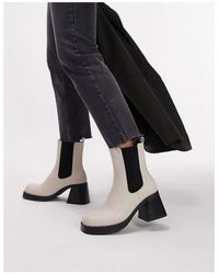 TOPSHOP - Bay Square Toe Heeled Chelsea Boot - Lyst