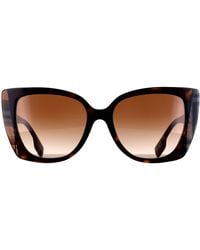 Burberry - Cat Eye Dark Havana With Check Gradient Be4393 Meryl - Lyst