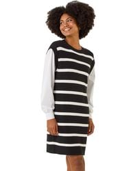 Roman - Striped Shirt Knit Dress - Lyst