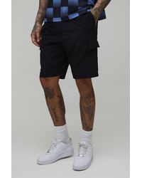 BoohooMAN - Tall Slim Fit Elasticated Nylon Cargo Shorts - Lyst