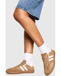 Boohoo - Stripe Gum Sole Sneakers - Lyst