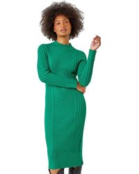 D.u.s.k - Cable Knit Midi Jumper Dress - Lyst
