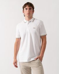 BOSS - Paddy Cotton-Piqué Polo Shirt With Contrast Logo - Lyst