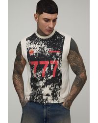 BoohooMAN - Tall Crackle Print Sports Boxy Fit Tank - Lyst
