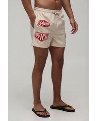 BoohooMAN - Patch Print Short Length Swim - Lyst
