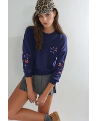 Hiccup - Modal Touch Crew Neck Embroidered Sweatshirt - Lyst