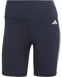 adidas - Training Essentials 3-Stripes High-Waisted Short Leggings - Lyst
