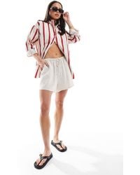 Miss Selfridge - Linen Blend Drawstring Shorts - Lyst