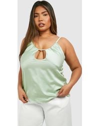 Boohoo - Plus Cut Out Detail Ruched Cami Top - Lyst