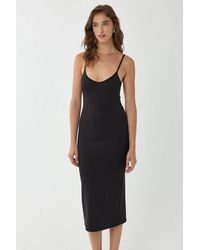 Hiccup - V-Neck Bodycon Midi Dress With Thin Straps - Lyst