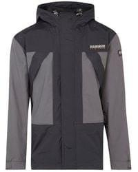 Napapijri - Dru Recycled Jas Met Capuchon Voor , Zwart - Lyst