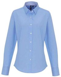 PREMIER - Ladies Striped Oxford Long-Sleeved Formal Shirt (Oxford) - Lyst