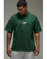 BoohooMAN - Training Dept Oversized Contrast Stitch T-Shirt - Lyst