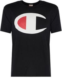 Champion - T-shirt Mannen Zwart - Lyst