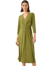 Roman - Stretch Crossover Midi Dress - Lyst