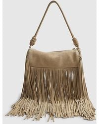 River Island - Cylinder Bag Mega Fringe Suede Zip Leather - Lyst