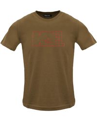 DIESEL - Outlined Logo Coffee Liqueur T-Shirt Cotton - Lyst
