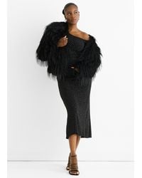 Gini London - Plain Fringe Faux Fur Short Jacket - Lyst
