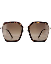 Guess - Gf0418 52f Donker Havana Bruin Gradiënt Zonnebril - Lyst