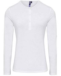 PREMIER - Ladies Long John Plain Roll Sleeve T-Shirt - Lyst