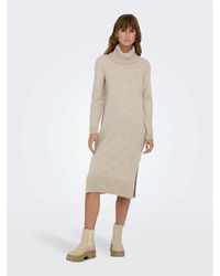 ONLY - Cowl Neck Midi Sweater Dress - Lyst