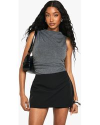 Boohoo - Basic Woven Mini Skort - Lyst