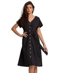 Roman - Cotton Belted Midi Shirt Dress - Lyst