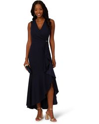 Adrianna Papell - Studio Ruffle Flounce Crepe Gown - Lyst