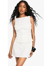 Boohoo - Pinstripe Tailored Mini Skirt - Lyst