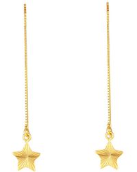The Jewellery Stockroom - Sterling Diamond Cut Star Threader Earrings - Lyst