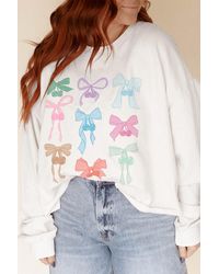 Azura Exchange - Langarm-Sweatshirt Mit Gerippten Bündchen - Lyst