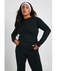 Boohoo - Plus Supersoft Seam Detail Long Sleeve Top - Lyst
