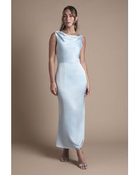Oasis - Cowl Neck Open Back Midi Bridesmaid Dress - Lyst