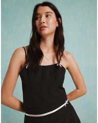 Miss Selfridge - Fitted Bow Detail Corset Top - Lyst