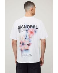 BoohooMAN - Oversized Blurred Floral Print T-Shirt Cotton - Lyst