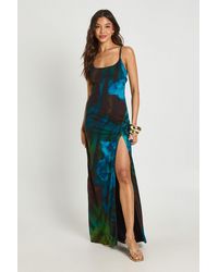Boohoo - Multi Zebra Printed Cowl Neck Maxi Dress - Lyst