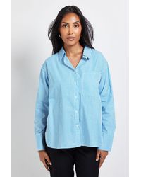 Wallis - Petite Stripe Pocket Side Tape Shirt - Lyst