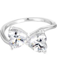 The Jewellery Stockroom - Sterling Toi Et Moi Heart Wrap Around Engagement Ring - Lyst