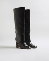 River Island - High Leg Boots Chisel Toe Pu - Lyst
