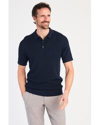 Nines - Dark Cotton Short Sleeve Button-Up Polo Shirt - Lyst