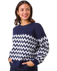 Roman - Zig Zag Knitted Jumper - Lyst